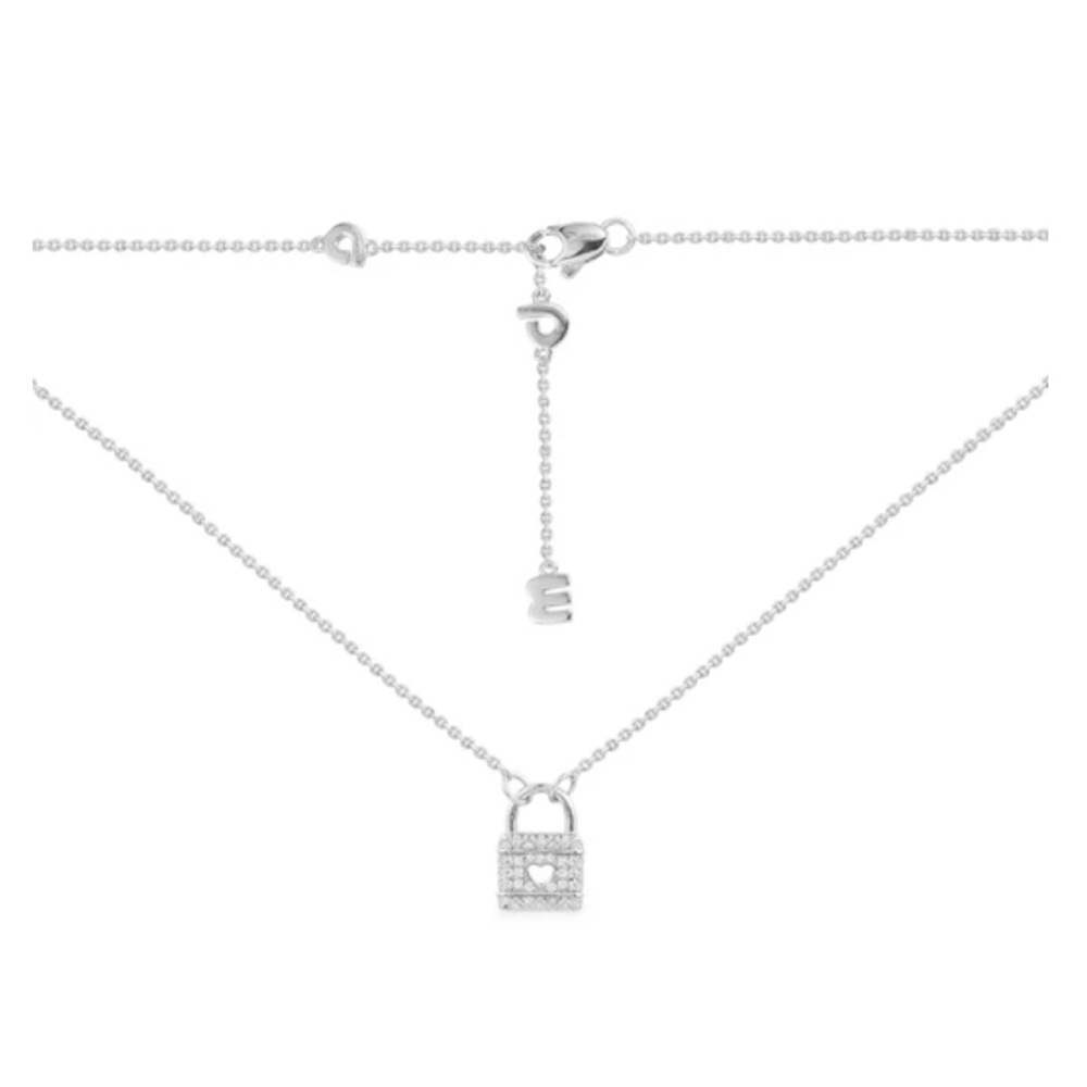 Apm Monaco Silver Necklace with Lock Pendant